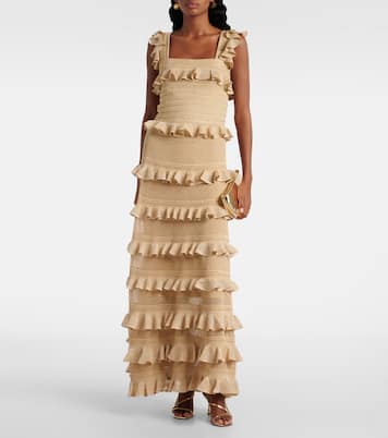 Ruffled lace lamé top | Zimmermann