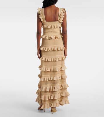 Ruffled lace lamé top | Zimmermann