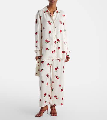 Mindy printed twill wide-leg pants | Khaite