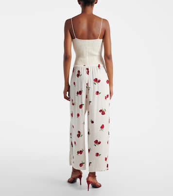 Mindy printed twill wide-leg pants | Khaite