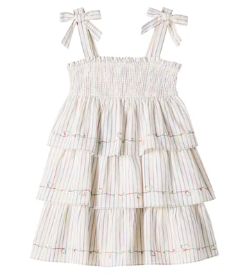 Rhiannon shirred striped cotton dress | Zimmermann Kids