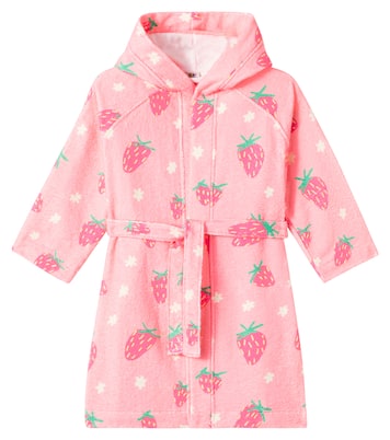 Strawberry printed cotton-blend terry robe | Jellymallow