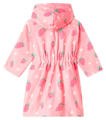 Strawberry printed cotton-blend terry robe | Jellymallow