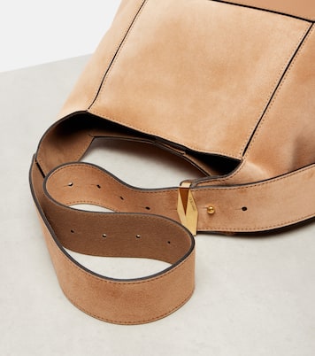 Borsa a spalla Diamond Medium in suede | Jimmy Choo