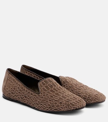 Embellished suede loafers | Brunello Cucinelli