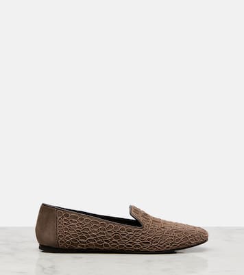 Embellished suede loafers | Brunello Cucinelli