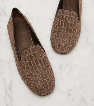 Embellished suede loafers | Brunello Cucinelli