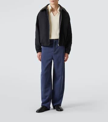 Intrecciato leather-trimmed canvas blouson  | Bottega Veneta