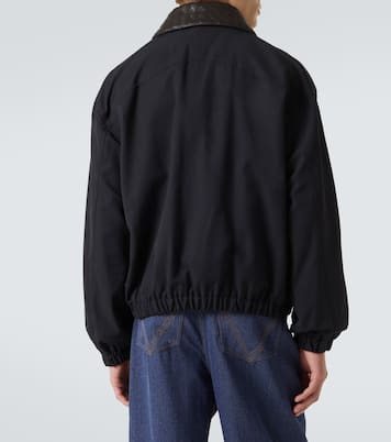 Intrecciato leather-trimmed canvas blouson  | Bottega Veneta