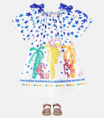 Bow-detail printed cotton dress | Fábula