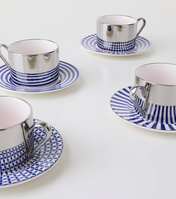 Set Aunty aus vier Espressotassen und Untertassen | Polspotten