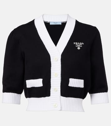 Cardigan raccourci en coton | Prada