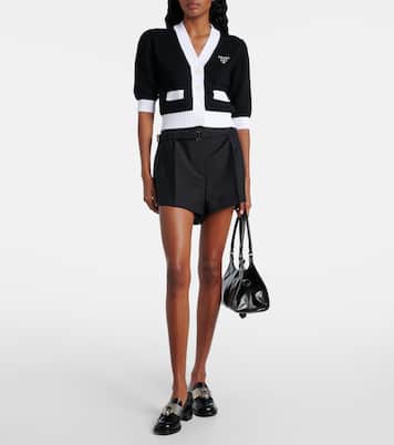 Cardigan raccourci en coton | Prada