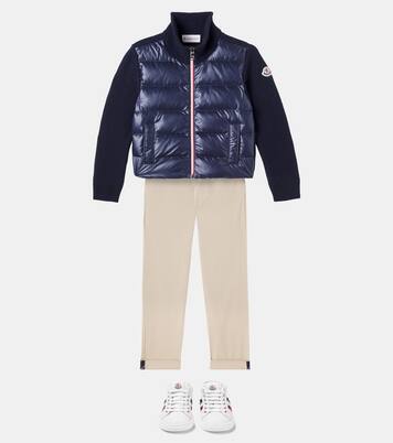 Ribbed-knit down cardigan | Moncler Enfant