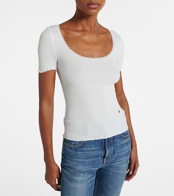 T-Shirt aus Baumwolle mit Spitze | Chloé