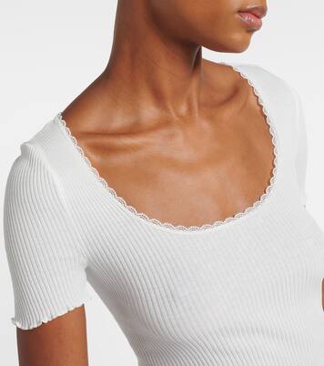 T-Shirt aus Baumwolle mit Spitze | Chloé