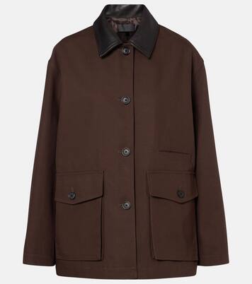 Leather-trimmed cotton jacket  | Nili Lotan