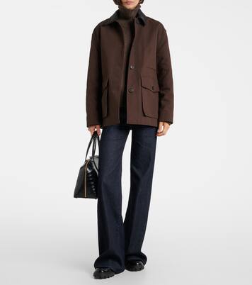 Leather-trimmed cotton jacket  | Nili Lotan