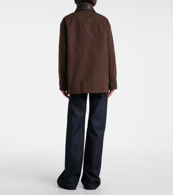 Leather-trimmed cotton jacket  | Nili Lotan