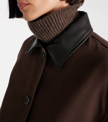 Leather-trimmed cotton jacket  | Nili Lotan