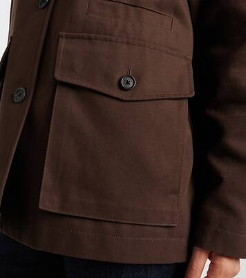 Leather-trimmed cotton jacket  | Nili Lotan