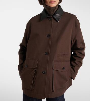 Leather-trimmed cotton jacket  | Nili Lotan