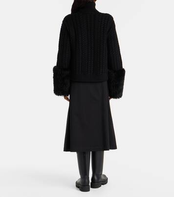 Cable-knit wool-blend cardigan  | Moncler