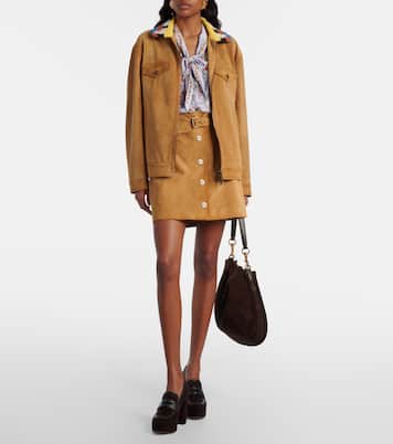 Loafer-Pumps aus Cord mit Leder | Gianvito Rossi