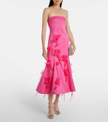 Floral-appliqué midi dress | Rotate