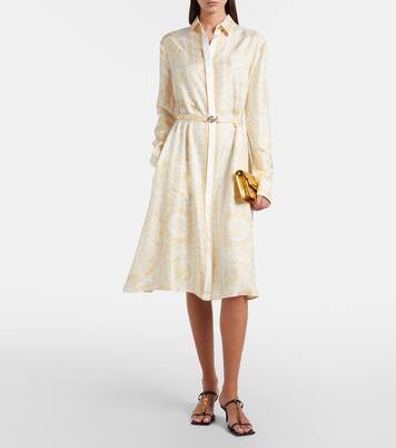 Barocco silk twill shirt dress | Versace