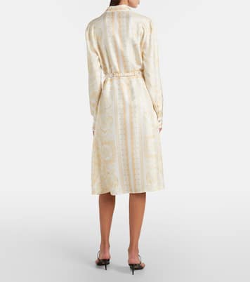 Barocco silk twill shirt dress | Versace