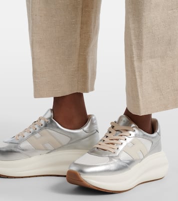 Maxi I Active leather-trimmed sneakers | Hogan