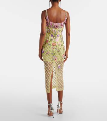 Verziertes Cocktailkleid aus Mesh | Là Fuori