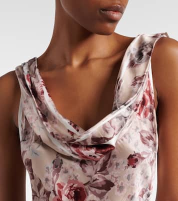 Scarf-detail floral midi dress | Acne Studios