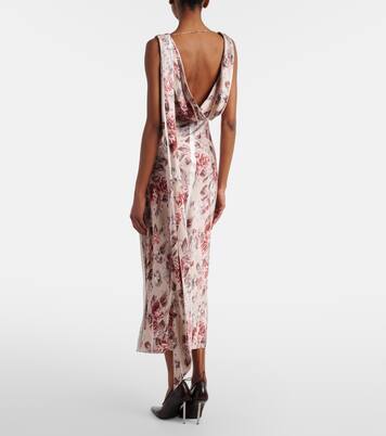 Scarf-detail floral midi dress | Acne Studios