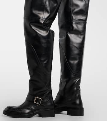 Joe leather over-the-knee boots | Saint Laurent