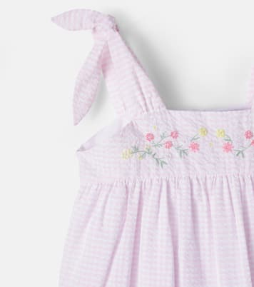 Embroidered gingham cotton dress | Tartine et Chocolat