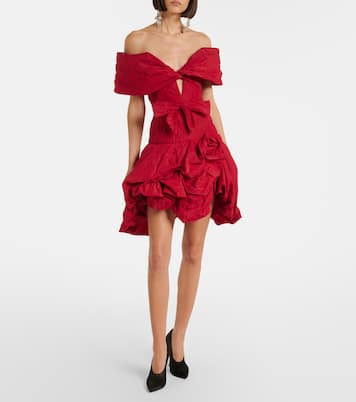 Off-shoulder cotton-blend taffeta minidress | Magda Butrym