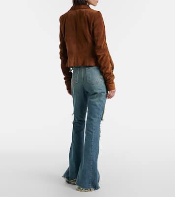 Silvered distressed flared jeans | Rick Owens