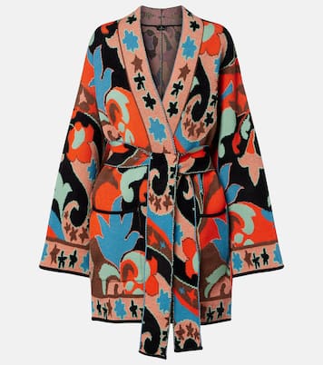 Jacquard wool-blend wrap cardigan | Etro