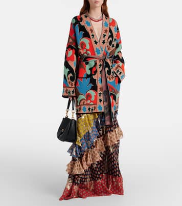 Jacquard wool-blend wrap cardigan | Etro