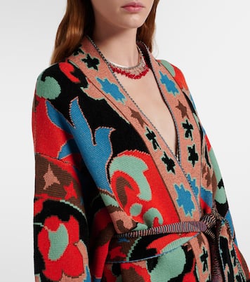 Jacquard wool-blend wrap cardigan | Etro