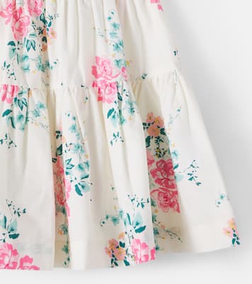 Floral shirred cotton skirt | C'era Una Volta