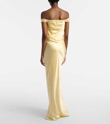 Bardot draped silk charmeuse gown | The Sei