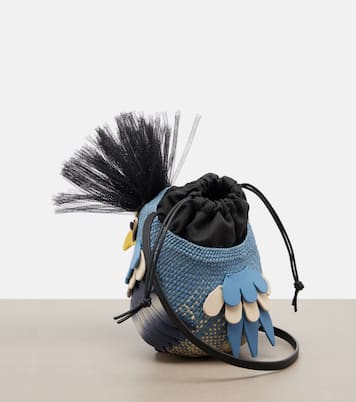 Bolso al hombro Paula's Ibiza Bird de rafia | Loewe