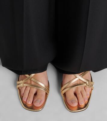 Slingback-Sandalen Farris aus Metallic-Leder | Jimmy Choo