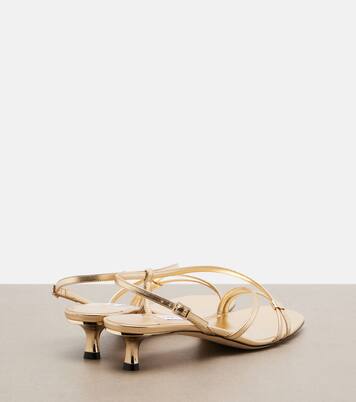 Slingback-Sandalen Farris aus Metallic-Leder | Jimmy Choo