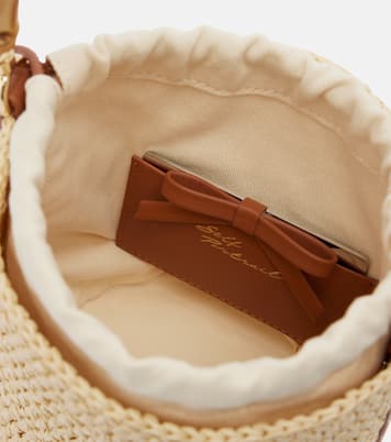 Small raffia bucket bag | Self-Portrait