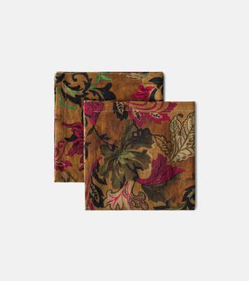 Tigide set of 2 floral linen napkins | The House of Lyria