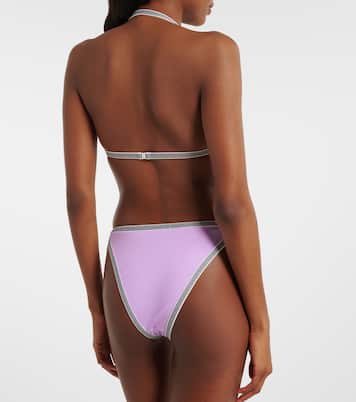 Logo embroidered bikini bottoms | Versace
